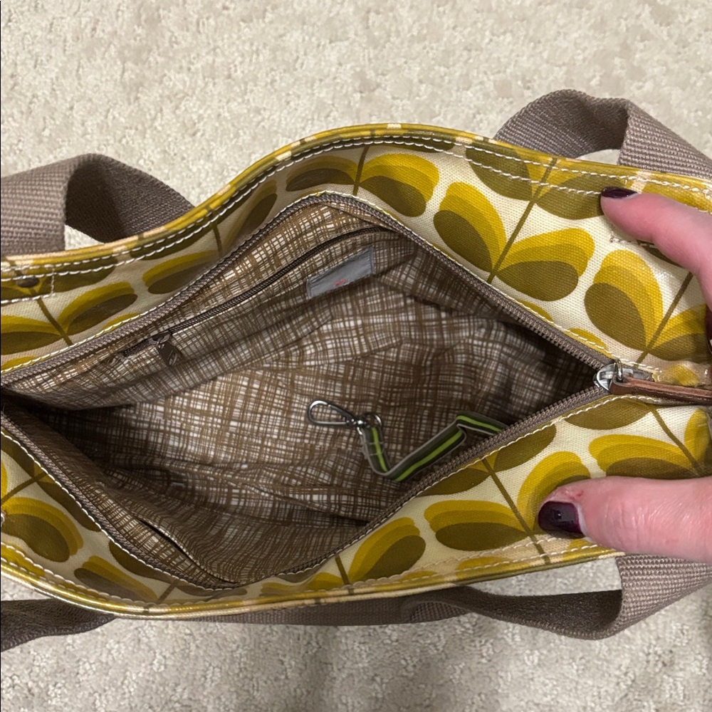 Orla Kiely l Mustard-Colored Stem Pattern Bag - Picture 3 of 4